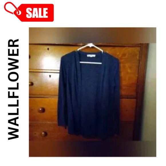 WALLFLOWER - Navy Blue Long Sleeve Cardigan - Picture 1 of 8